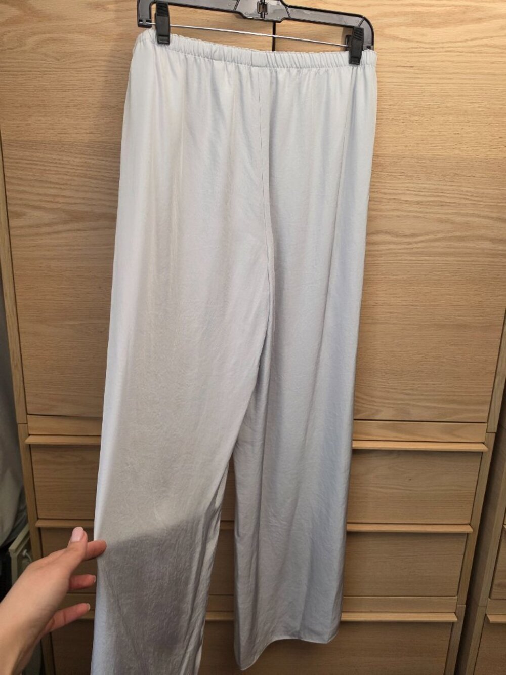 Theory Slit Pull-On Wide Leg Pants Pastel Grey M NWT - Picture 8 of 10